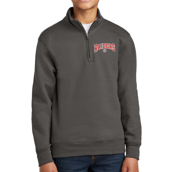 Port & Company ® Youth Core Fleece 1/4-Zip Pullover Sweatshirt - Embroidered Logo Thumbnail