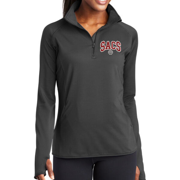 Sport-Tek® Ladies Sport-Wick® Stretch 1/4-Zip Pullover - Embroidered Logo Thumbnail