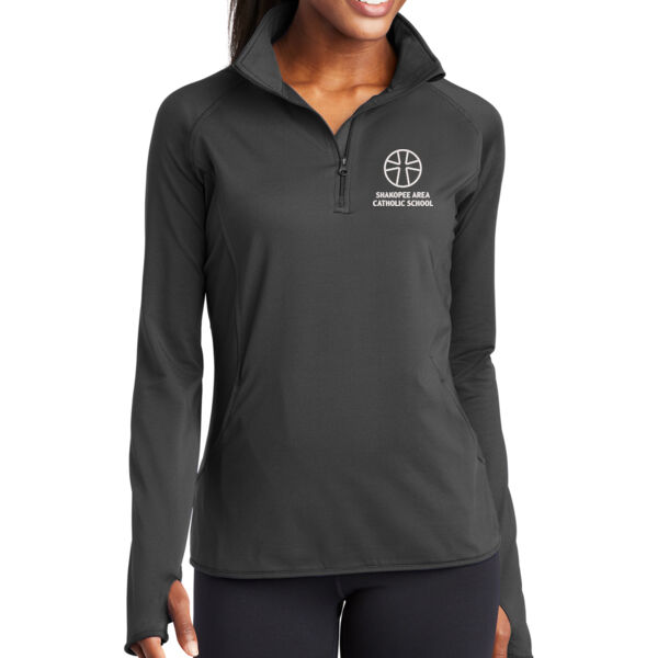 Sport-Tek® Ladies Sport-Wick® Stretch 1/4-Zip Pullover - Embroidered Logo Thumbnail